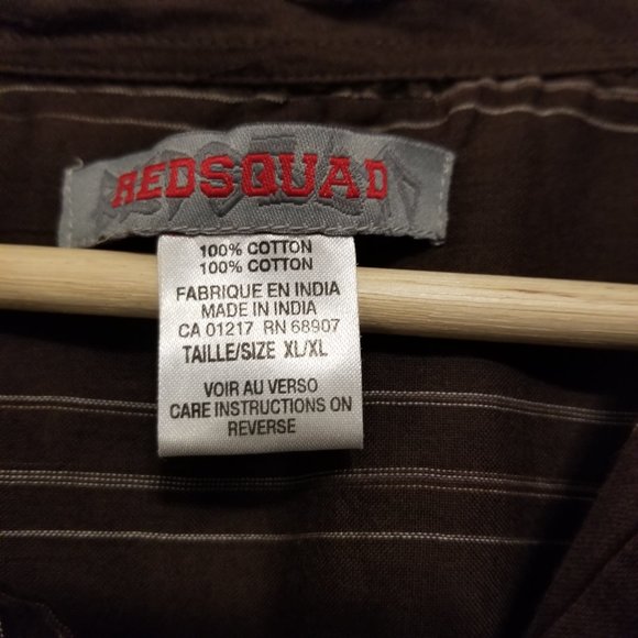 Vintage Brown Striped 100% Cotton Button Up Lightweight & Breathable Long Sleeve - Picture 6 of 9